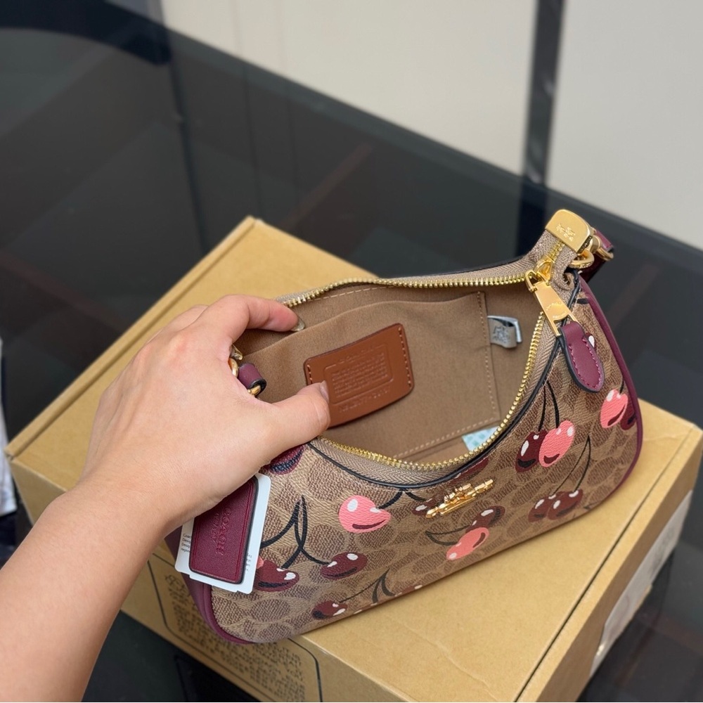 Coach Teri Shoulder Bag with Cherry Print - Picture 9 of 9